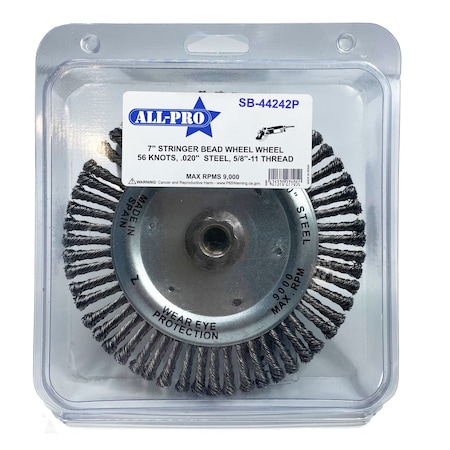 All-Pro All-Pro Stringer Bead Wheel, 7", 56Knot, 0.020" Steel, Clamshell, 5/CS SB-44242P